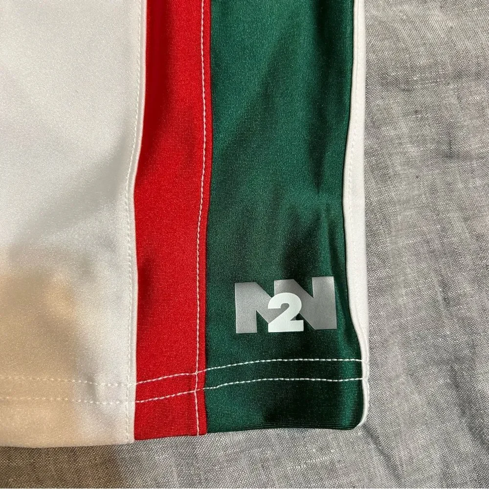 N2N Bodywear Striped Italy Mexico Flag Biker Boxer Shorts Size Large NWT